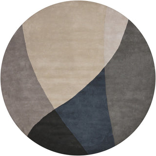 Chandra Bense BEN-3003 Grey/Blue/Black Area Rug Round