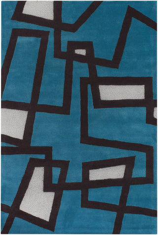 Chandra Bense BEN-3005 Blue/Ivory/Black Area Rug main image