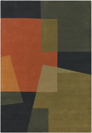 Chandra Bense BEN-3014 Green/Orange Area Rug main image