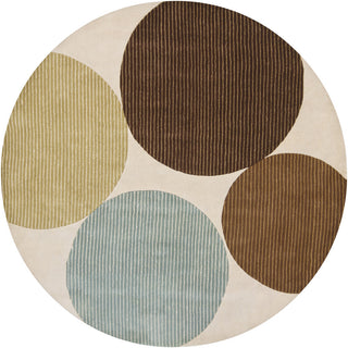 Chandra Bense BEN-3024 Cream/Blue/Green/Brown Area Rug Round