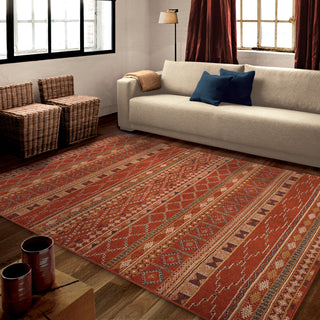 Orian Rugs Berkley Wild West Red Area Rug Room Scene Feature