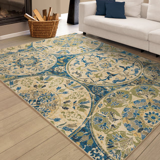 Orian Rugs Berkley Mariner Field Blue Area Rug Room Scene Feature