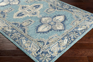 Surya Bonifate BFT-1000 Aqua Denim Cream Beige Olive Area Rug Corner Image