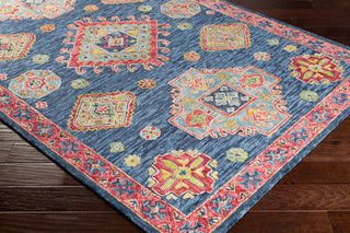 Surya Bonifate BFT-1005 Denim Navy Dark Coral Rose Butter Camel Lime Area Rug Corner Image