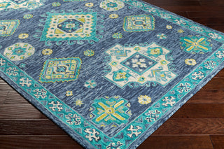 Surya Bonifate BFT-1006 Denim Navy Teal Lime Khaki Light Gray Area Rug Corner Image