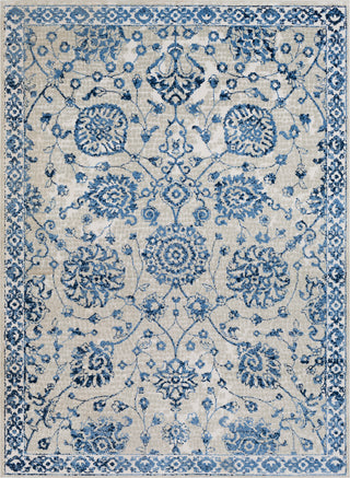 Surya Bahar BHR-2310 Bright Blue Taupe Beige Navy Area Rug Mirror main image