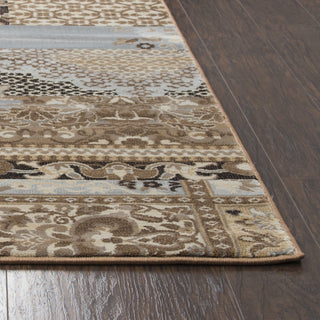 Rizzy Bennington BI5564 ivory brown Area Rug Corner Shot Feature