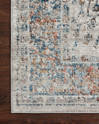 Loloi II Bianca BIA-02 Stone/Multi Area Rug Corner On Wood