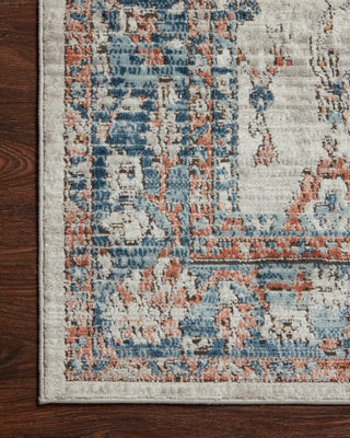 Loloi II Bianca BIA-05 Dove/Multi Area Rug Corner On Wood