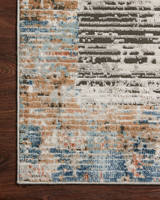 Loloi II Bianca BIA-07 Ash/Multi Area Rug Corner On Wood