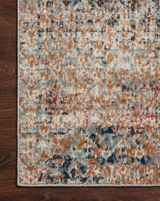 Loloi II Bianca BIA-09 Ocean/Spice Area Rug Corner On Wood