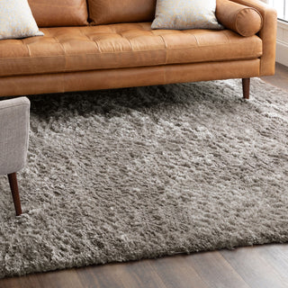 Karastan Billow Shag Taupe Area Rug Lifestyle Image Feature