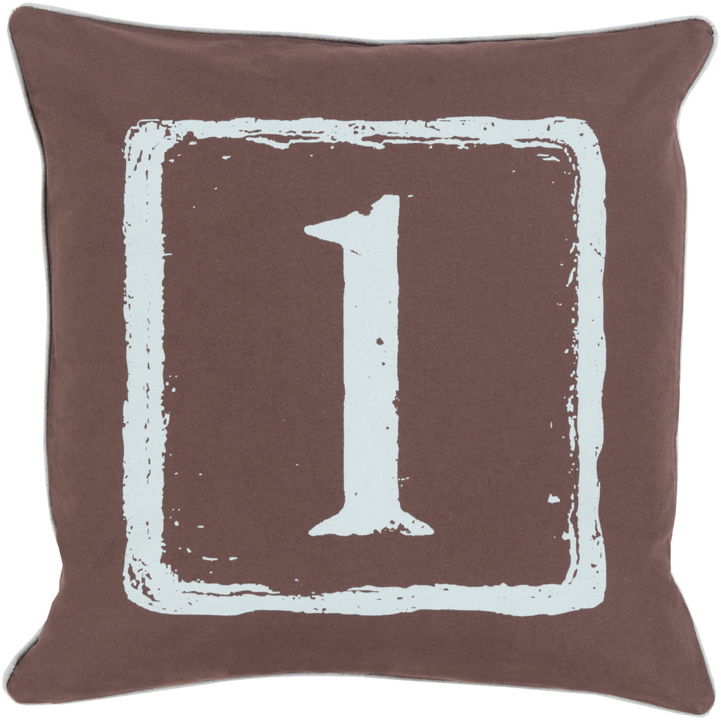 Surya Big Kid Blocks The One BKB-041 Pillow by Mike Farrell 18 X 18 X 4 Poly filled