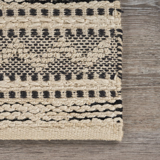 LR Resources Bleached Naturals Black Chevron Area Rug Angle Image