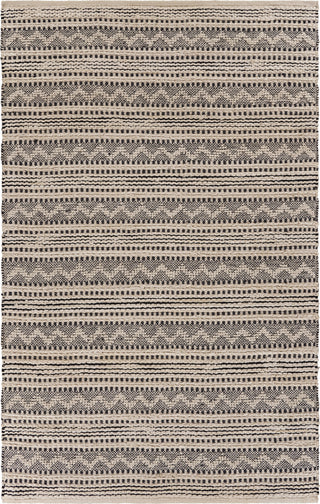 LR Resources Bleached Naturals Black Chevron Area Rug main image