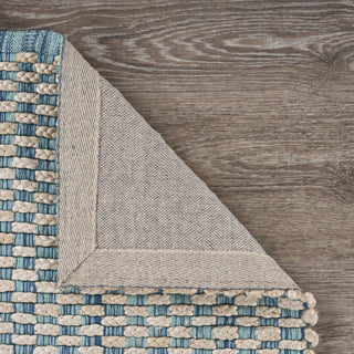 LR Resources Bleached Naturals Toned Blue Jute Area Rug Backing Image