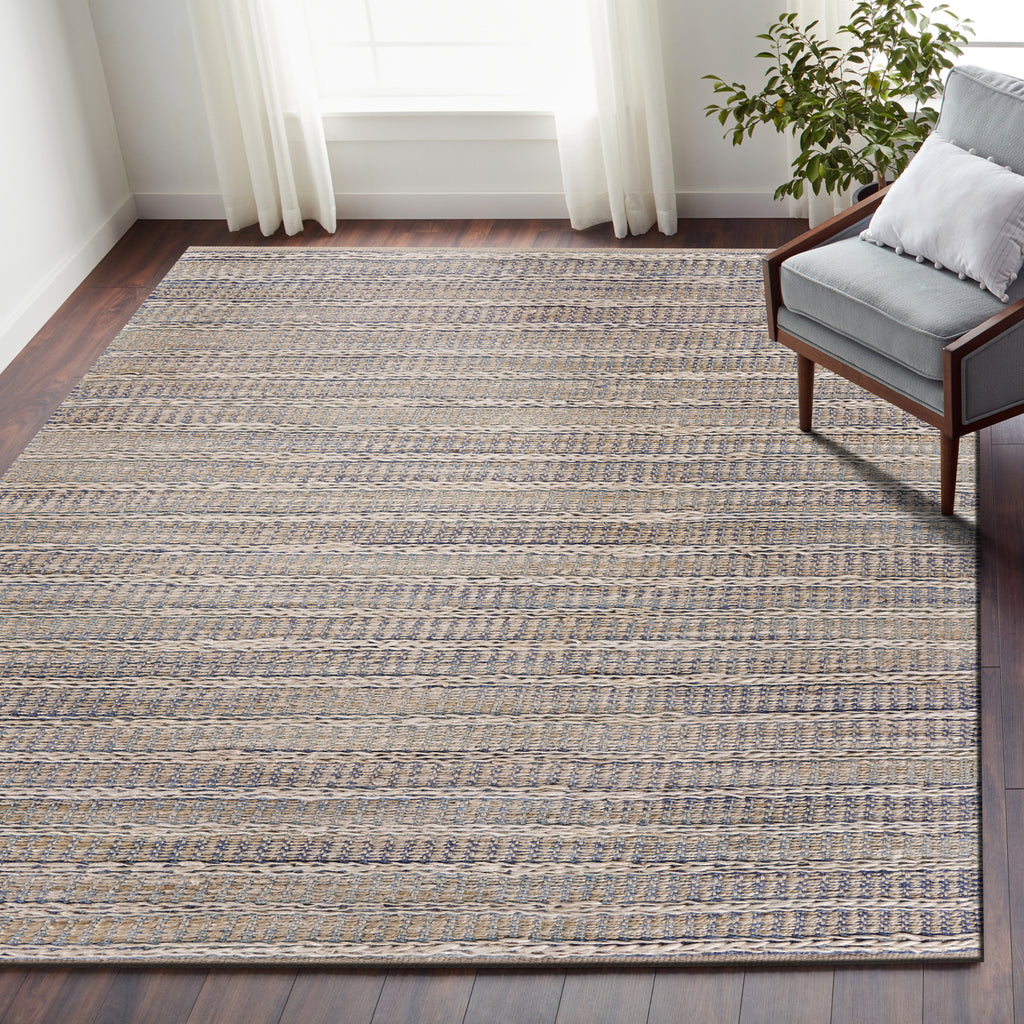 LR Resources Bleached Naturals Touch of Sky Jute Area Rug Lifestyle Image Feature