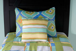 Rizzy BTLF01 Plaid Sage Bedding by Laura Fair Lifestyle Image