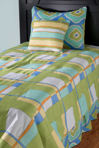 Rizzy BTLF01 Plaid Sage Bedding by Laura Fair main image