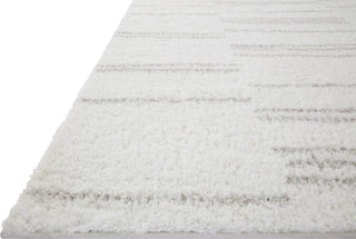 Loloi II Bliss Shag BLS-02 White/Grey Area Rug Corner Image