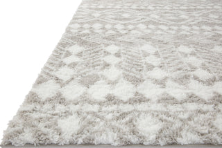 Loloi II Bliss Shag BLS-05 Grey/White Area Rug Corner Image