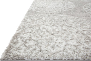 Loloi II Bliss Shag BLS-06 Grey/White Area Rug Corner Image