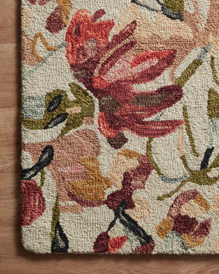 Loloi Belladonna BLM-01 Ivory/Raspberry Area Rug Corner Image