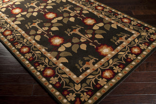 Surya Bungalo BNG-5019 Black Hand Tufted Area Rug 5x8 Corner
