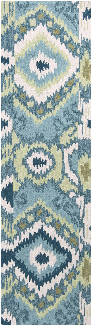 Surya Brentwood BNT-7678 Teal Hand Hooked Area Rug 2'3'' X 8' Runner