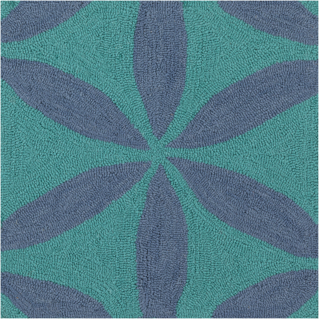 Surya Brentwood BNT-7695 Teal Hand Hooked Area Rug 16'' Sample Swatch