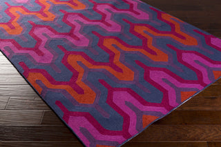 Surya Brentwood BNT-7703 Magenta Hand Hooked Area Rug 5x8 Corner