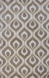 KAS Home 1020 Beige Eye Of The Peacock Hand Tufted Area Rug by Bob Mackie