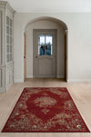 KAS Home Vintage 1300 Burnt Red Medallia Area Rug by Bob Mackie Main Image Feature