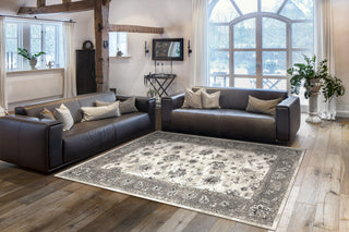 KAS Home Vintage 1305 Grey/Slate Mahal Area Rug by Bob Mackie  Feature