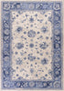 KAS Home Vintage 1307 Grey/Sky Blue Mahal Machine Woven Area Rug by Bob Mackie
