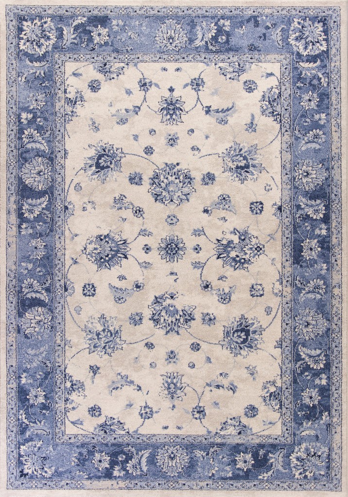KAS Home Vintage 1307 Grey/Sky Blue Mahal Machine Woven Area Rug by Bob Mackie