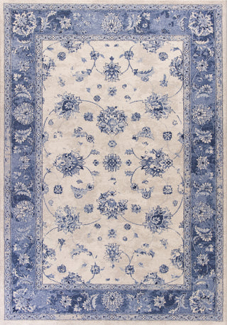 KAS Home Vintage 1307 Grey/Sky Blue Mahal Machine Woven Area Rug by Bob Mackie