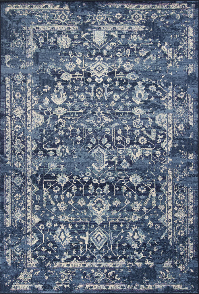 KAS Home Vintage 1310 Azure Blue Marrakesh Machine Woven Area Rug by Bob Mackie