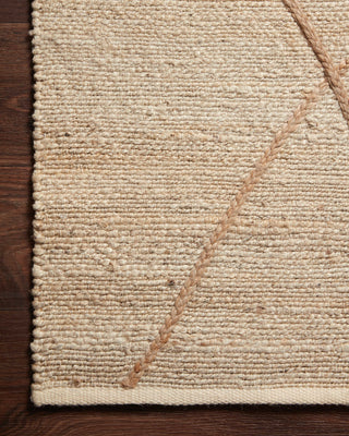 Loloi II Bodhi BOD-01 Ivory/Natural Area Rug Corner On Wood