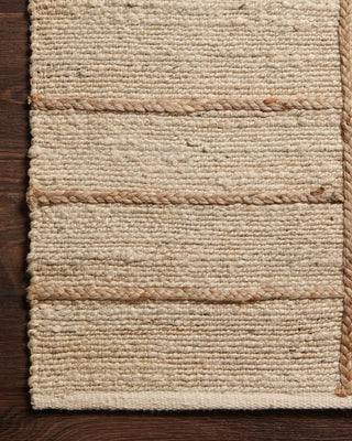 Loloi II Bodhi BOD-04 Ivory/Natural Area Rug Corner On wood