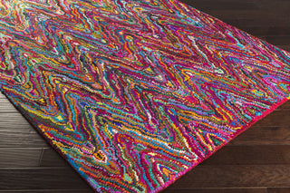 Surya Boho BOH-2001 Magenta Hand Hooked Area Rug Corner Shot