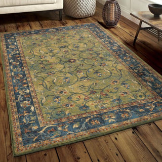 Orian Rugs Bohemian Zettia Green Area Rug Room scene