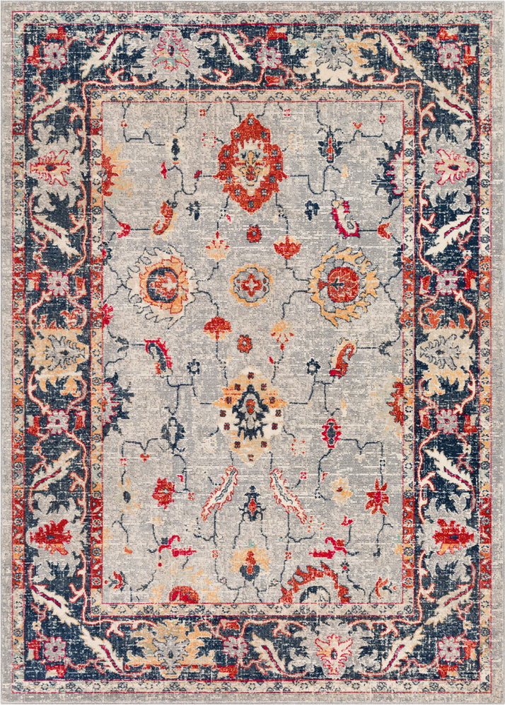 Surya Bohemian BOM-2302 Bright Red Light Gray Navy Beige Wheat Teal Charcoal Medium Pink Saffron Area Rug main image