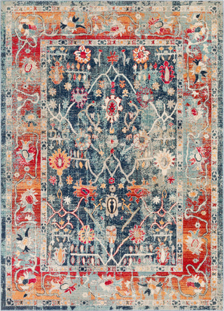 Surya Bohemian BOM-2304 Navy Charcoal Bright Red Saffron Wheat Burnt Orange Pink Beige Teal Light Gray Ice Blue Medium Area Rug main image