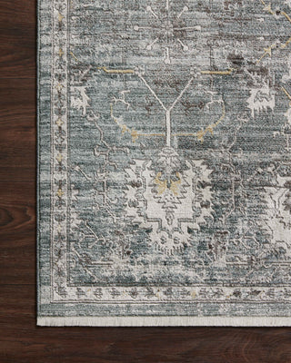 Loloi Bonney BNY-03 Lagoon / Ivory Area Rug Corner Image