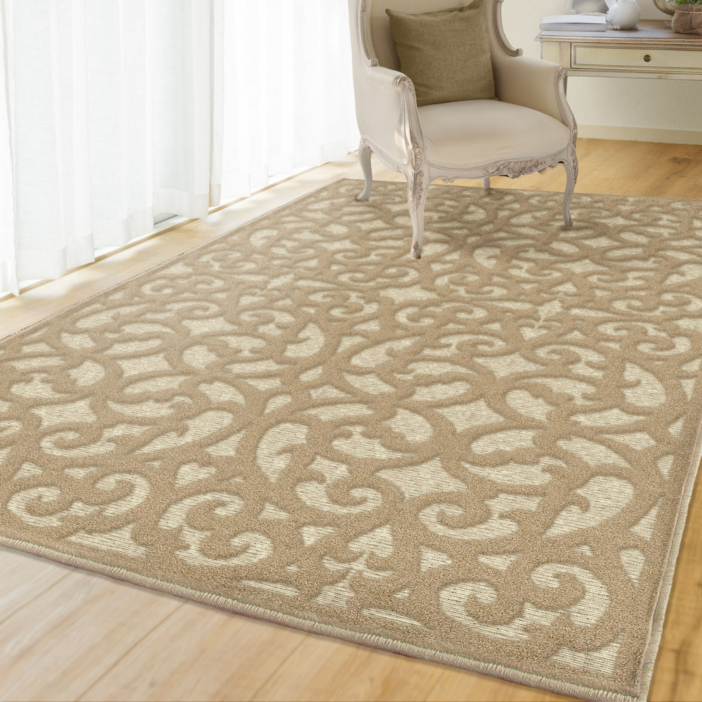 Orian Rugs Boucle' Seaborn Driftwood Area Rug Lifestyle Image Feature