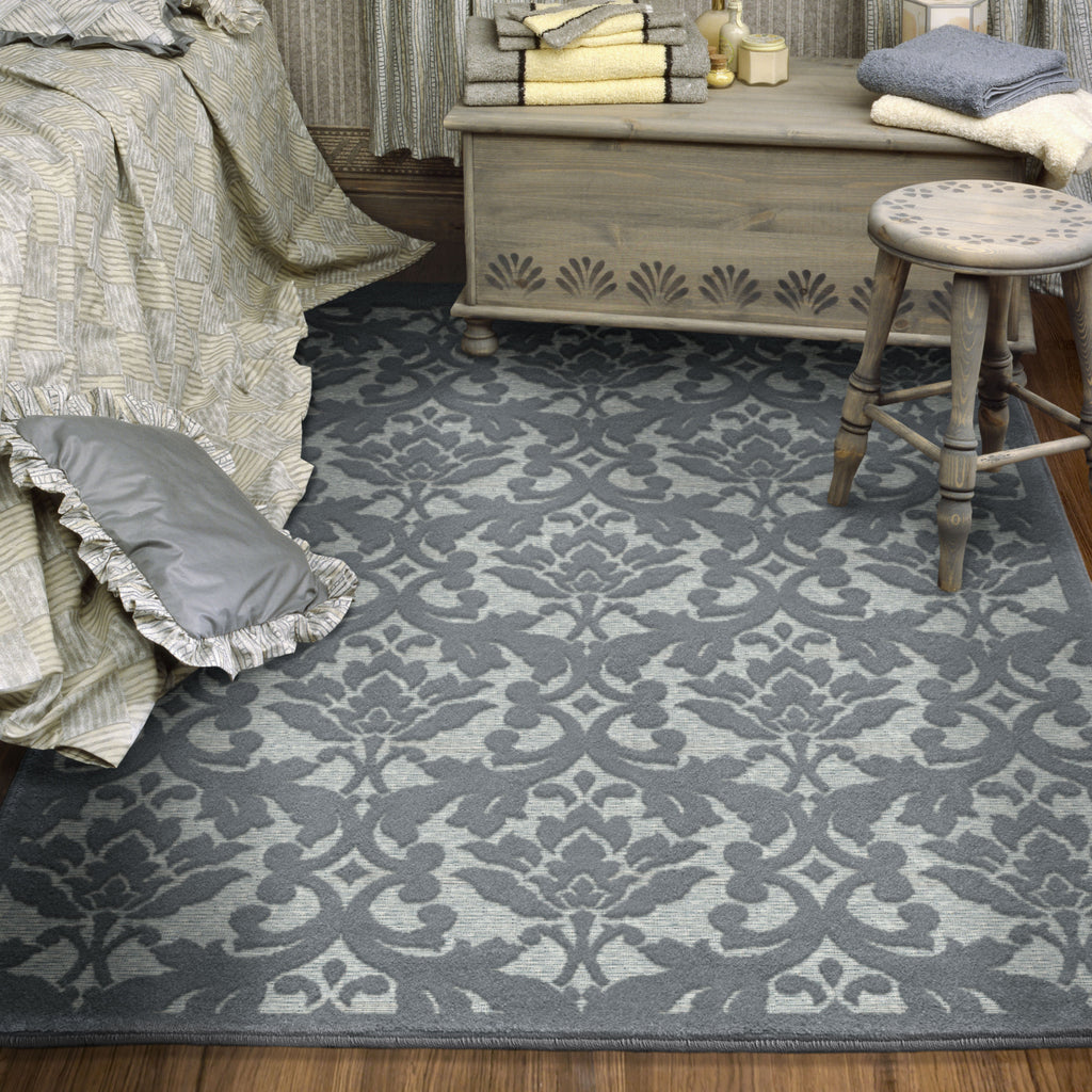 Orian Rugs Boucle' Devonshire Harbor Blue Area Rug Lifestyle Image Feature