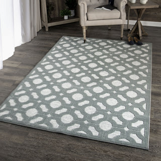 Orian Rugs Boucle' Huron Harbor Blue Area Rug Lifestyle Image Feature