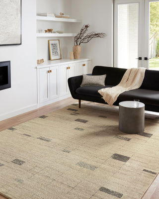 Loloi II Bowery BOW-02 Slate/Taupe Area Rug Room Scene Featured