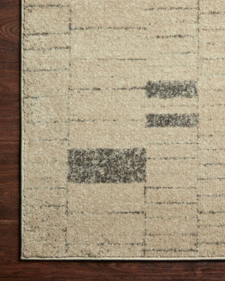 Loloi II Bowery BOW-02 Slate/Taupe Area Rug Corner On Wood 